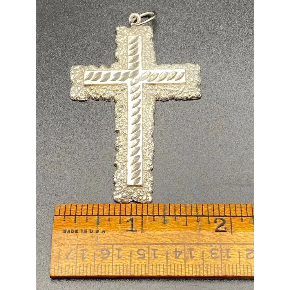 Berna Peci sterling silver 925 large cross crucifix pendant